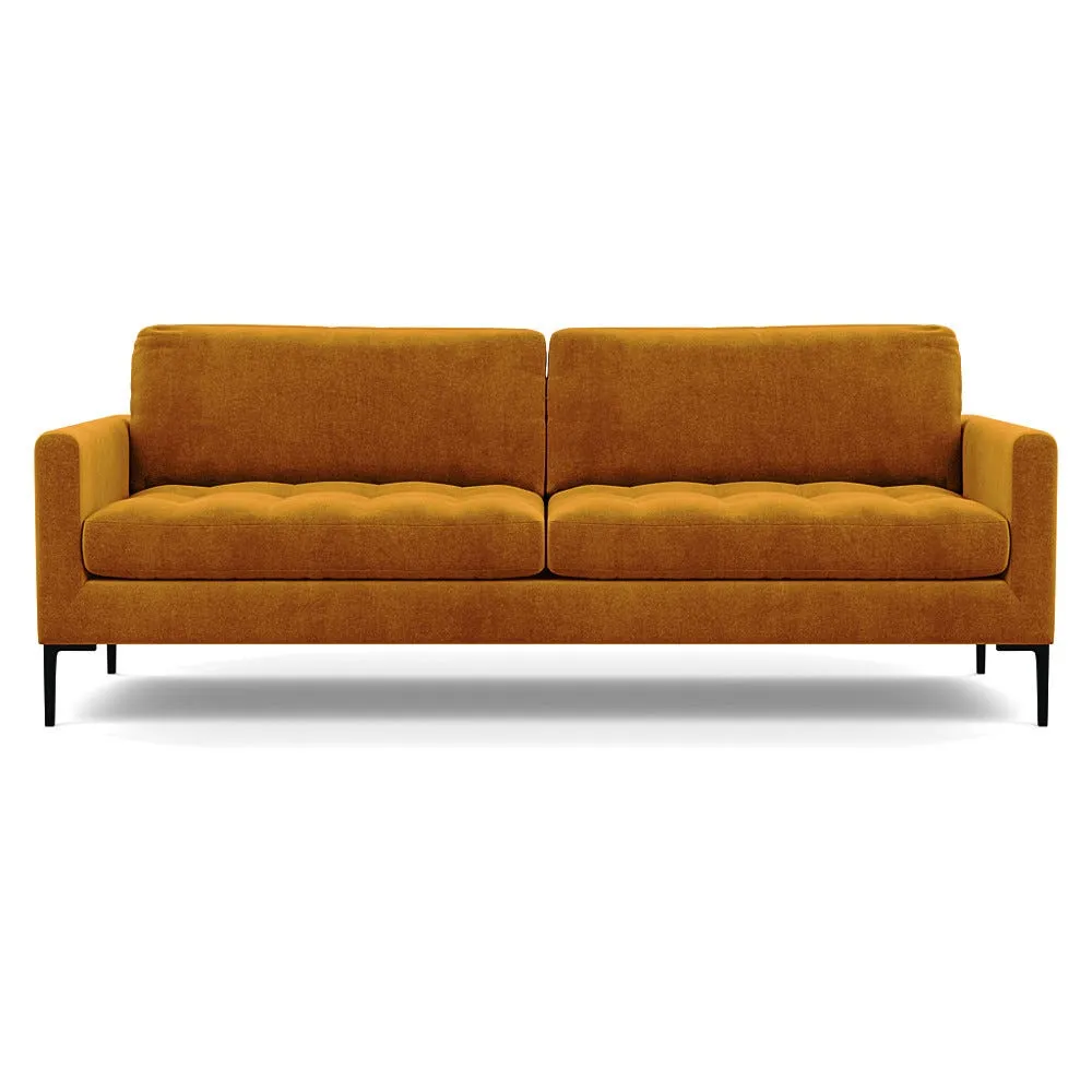 Heal's Eton 4 Seater Sofa Smart Luxe Velvet Cognac Black Feet 1