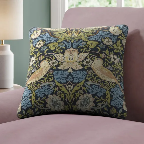 William Morris At Home Strawberry Thief 100% Cotton Made To Order Cushion Cover 1