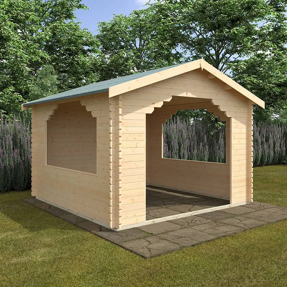 Buttercup Farm 12x12 The Stowe 44mm Cabin - L355 x W355 x H282.9 cm in Natural 2