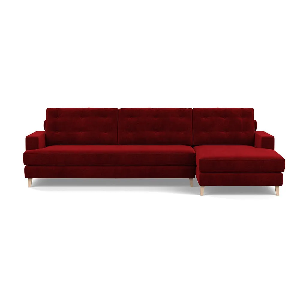 Heal's Mistral Right Hand Facing Corner Sofa Smart Luxe Velvet Mulberry Natural