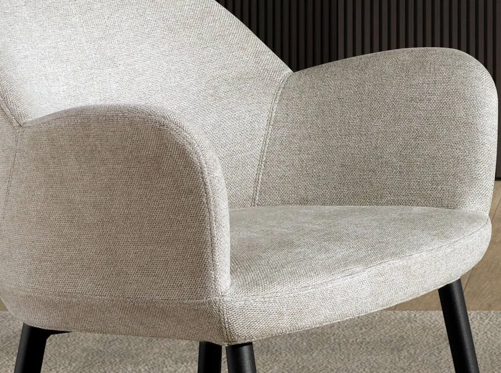 Angel Cerda Light Grey Fabric Stool with Armrests (Model ) 5