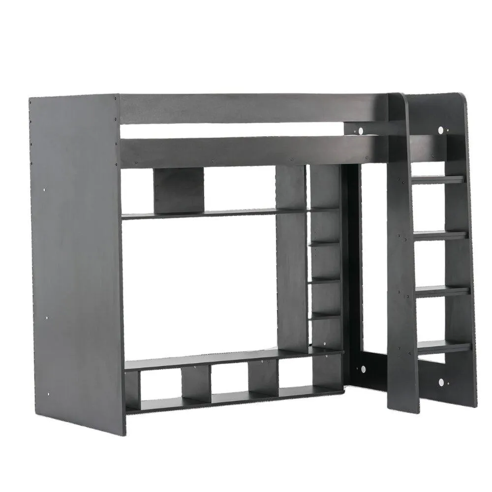 Nöa and Nani Leo High Sleeper Cabin Bed Gaming Den with Storage in Black 3
