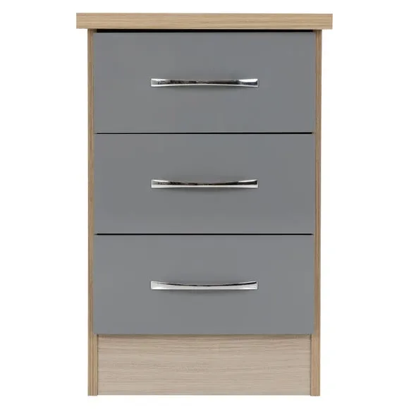 Nevada 3 Drawer Bedside Table 4