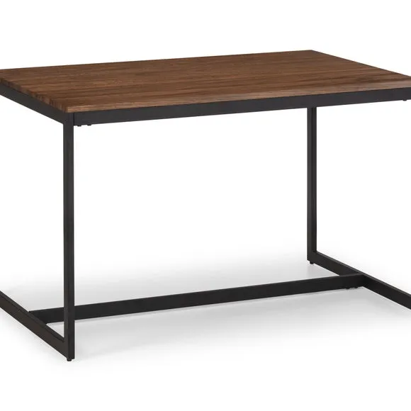 Tribeca 4 Seater Rectangular Dining Table with 2 Tribeca Benches, Brown 2
