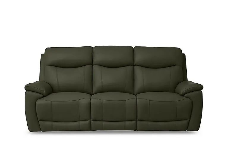 Sloane 3 Seater 3 Cushion Leather Sofa - Oslo Pine - Sofas and Armchairs - In Time for Christmas