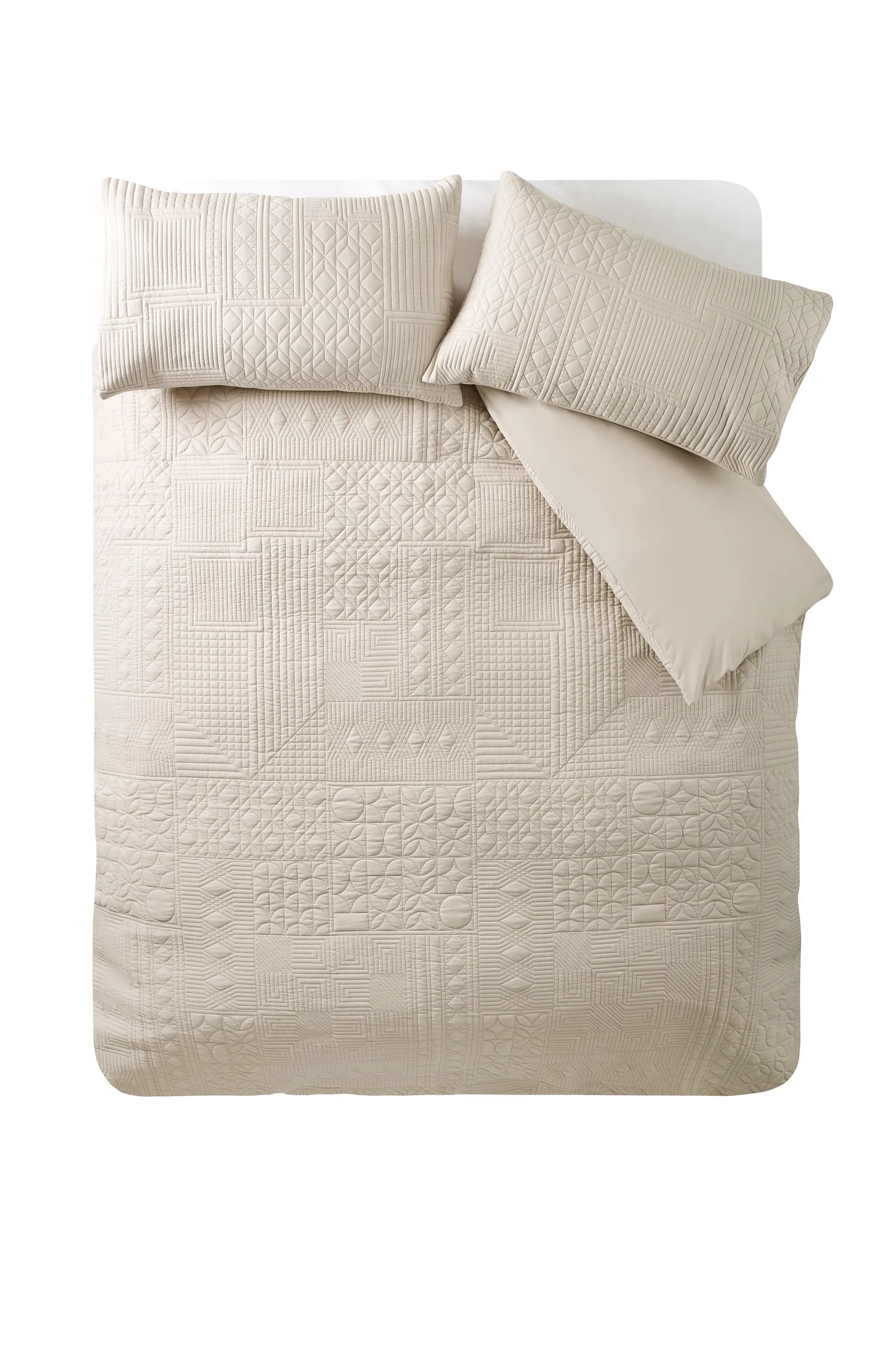 Catherine Lansfield 'Folkstone Geo' Duvet Cover Set in Natural 4