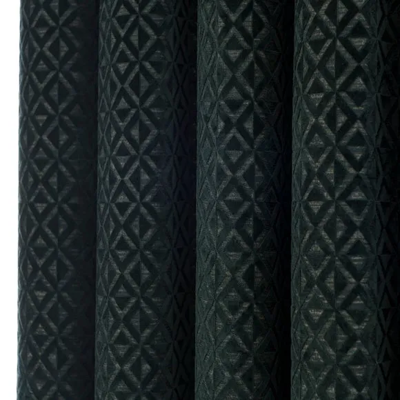 Diamond Geometric Velvet Eyelet Curtains 3