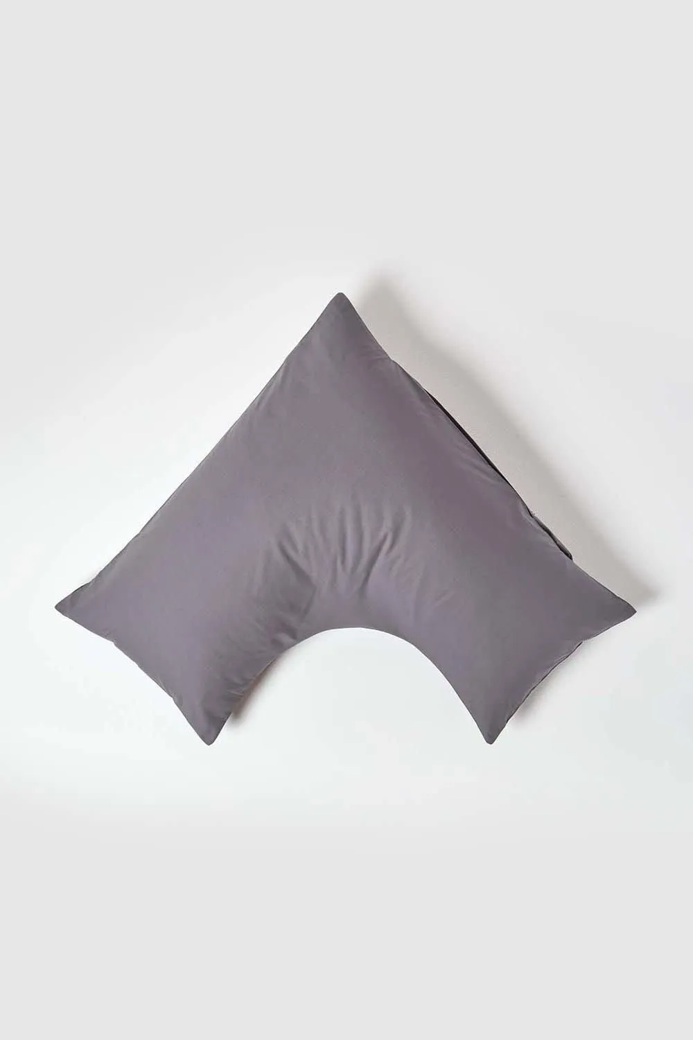 Homescapes Egyptian Cotton V Shaped Pillowcase 200 TC in Dark Grey 1