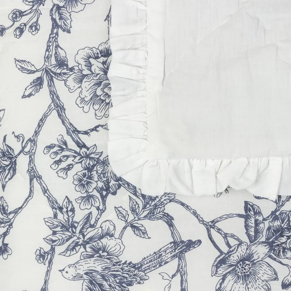 Wylder Hermione Ruffled 100% Cotton Floral Bedspread in White 6