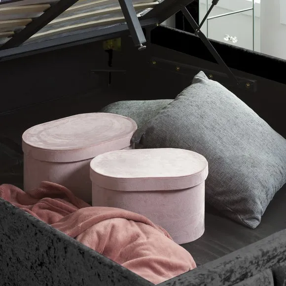Hannover Crushed Velvet Ottoman Bed Frame 4