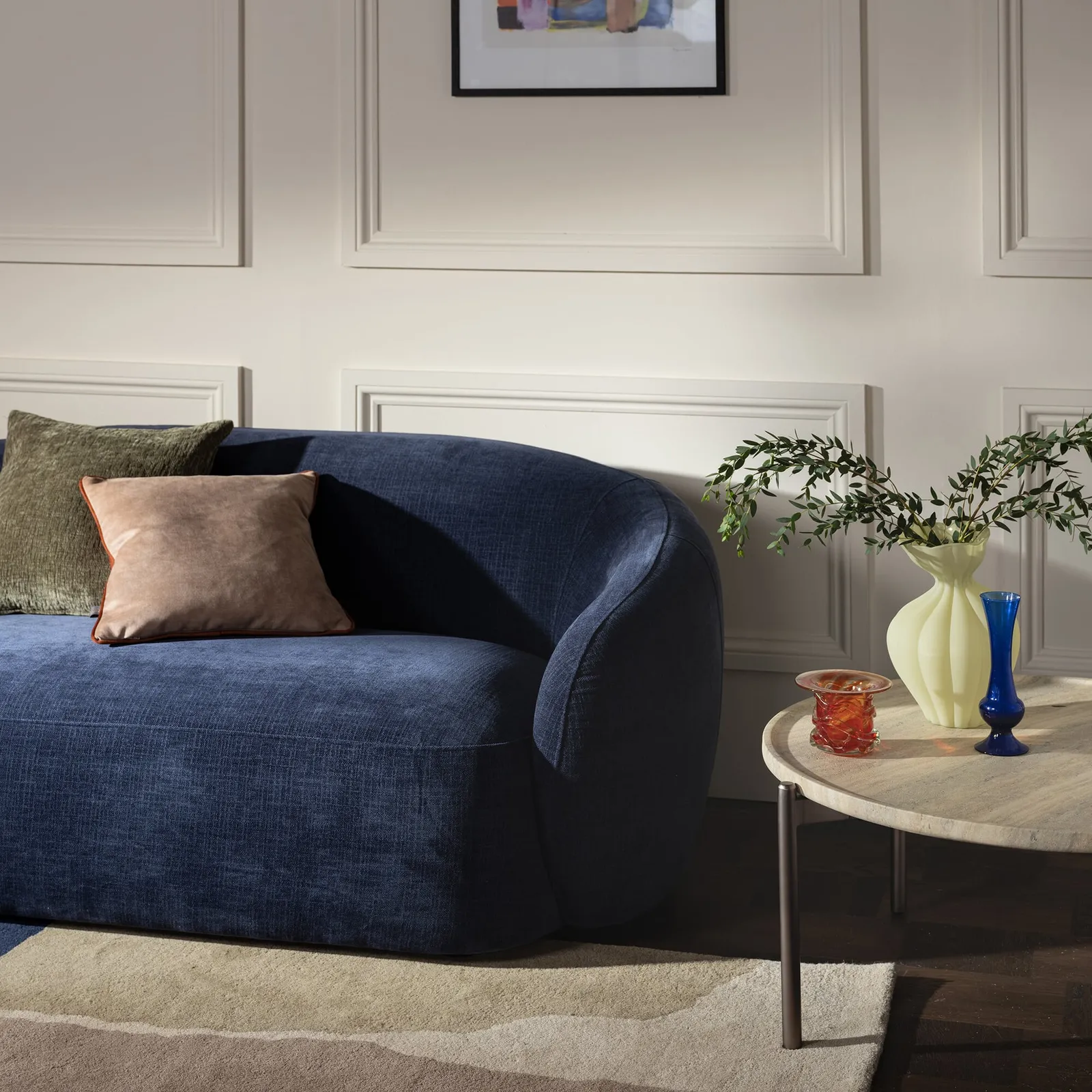 Arles Loveseat Sofa, Blue Fabric | Barker & Stonehouse 6