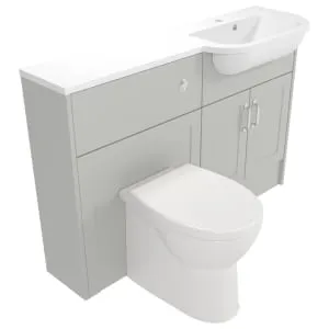 Deccado Padworth Whisper Grey Right Hand 1200mm Slimline Fitted Vanity & Toilet Pan Unit Combination with Right Hand Basin 2