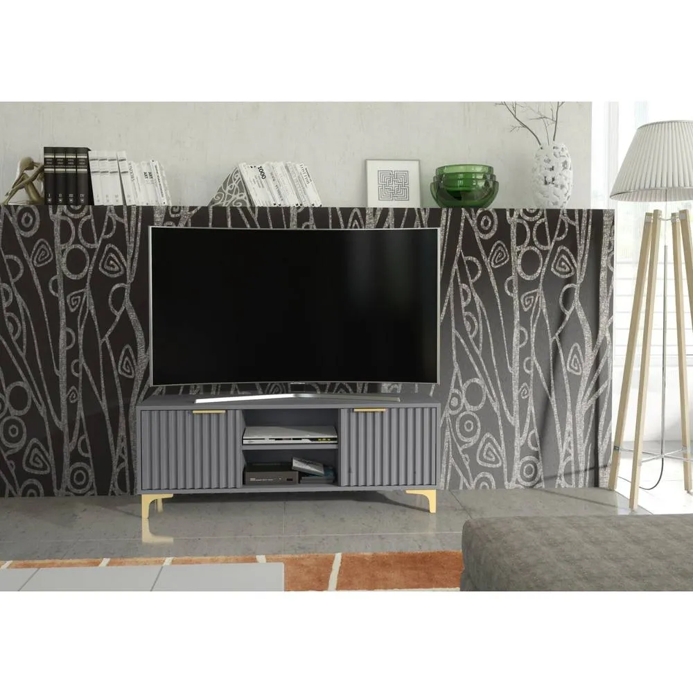 Creative Furniture Tide Crest TV Unit 120cm - Dark Grey & Gold 5