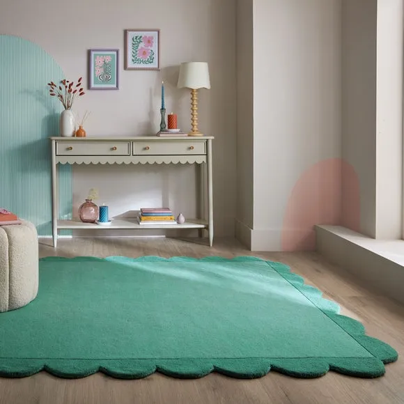 Milo Scallop Plain Wool Rug 1