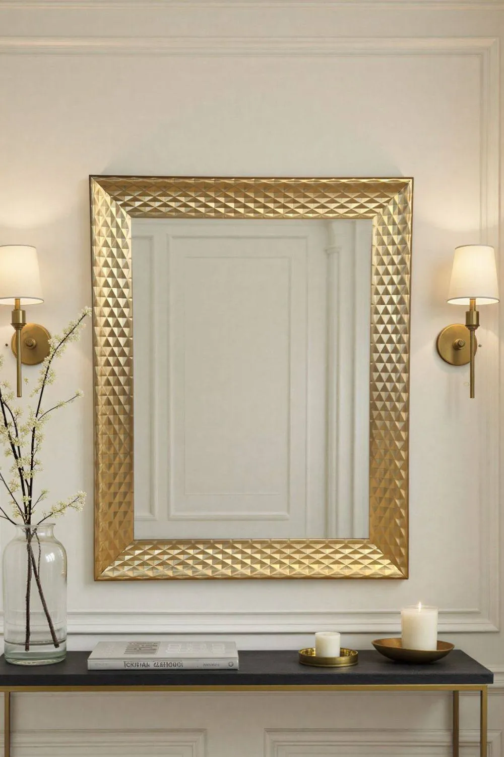 Yearn Mirrors Diamont Framed Gold Bevelled Mirror