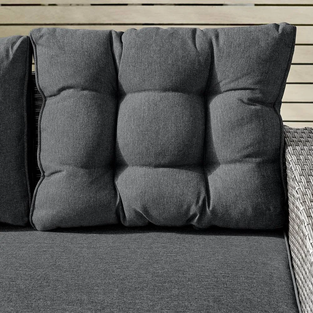 FurnitureboxUK Marbella Textured Grey Rattan Garden Dining Set Grey Cushions 9 Seat Outdoor Sofa, Glass Table Top 145x80cm 6