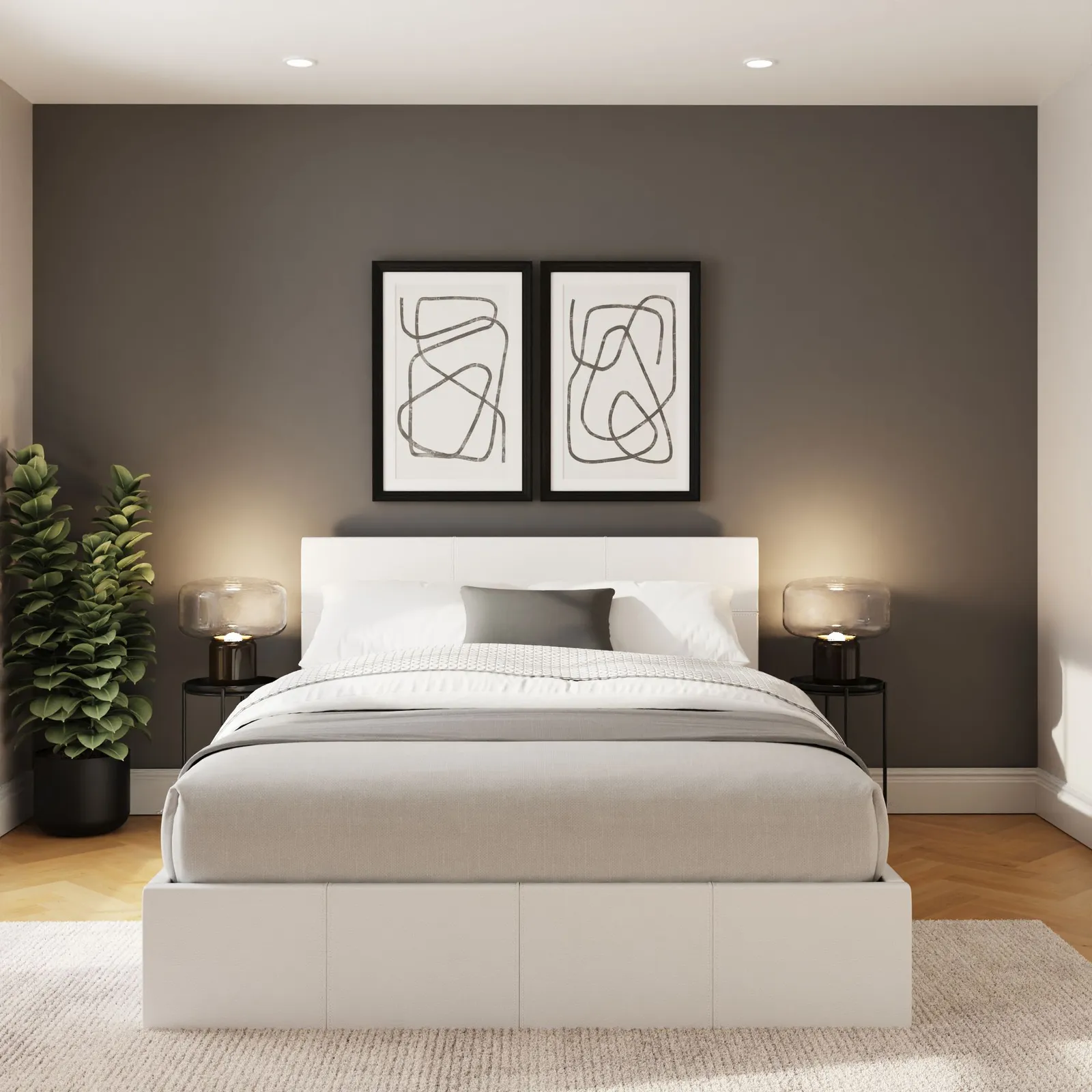 GFW Side Lift Ottoman Storage Bed in White