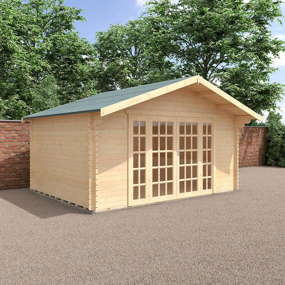 Buttercup Farm 12x16 Balmoral 44mm Cabin - L355 x W475 x H292.6 cm in Natural 2