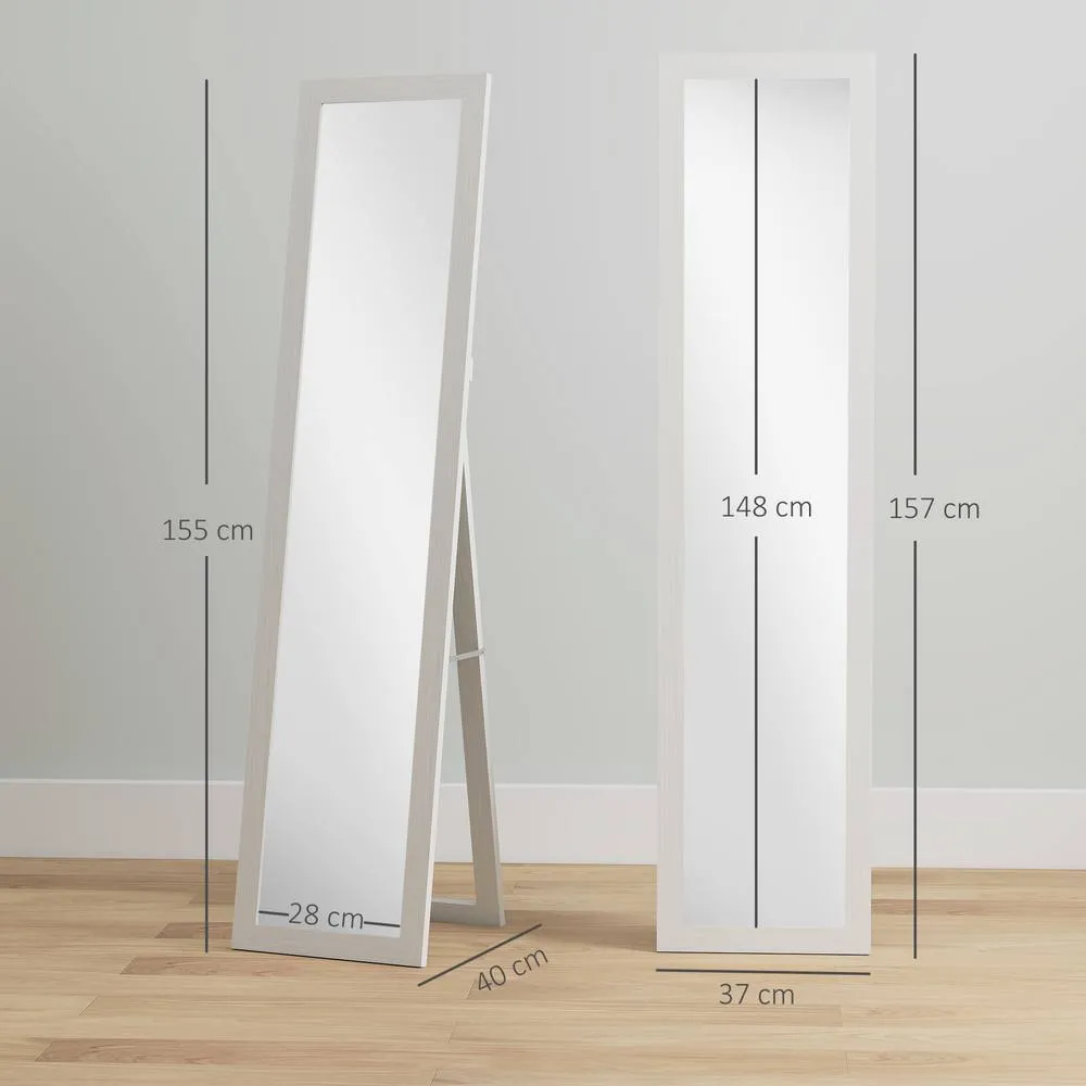 HOMCOM 37 x 157 cm Full Length Mirror with Frame for Bedroom, White 3