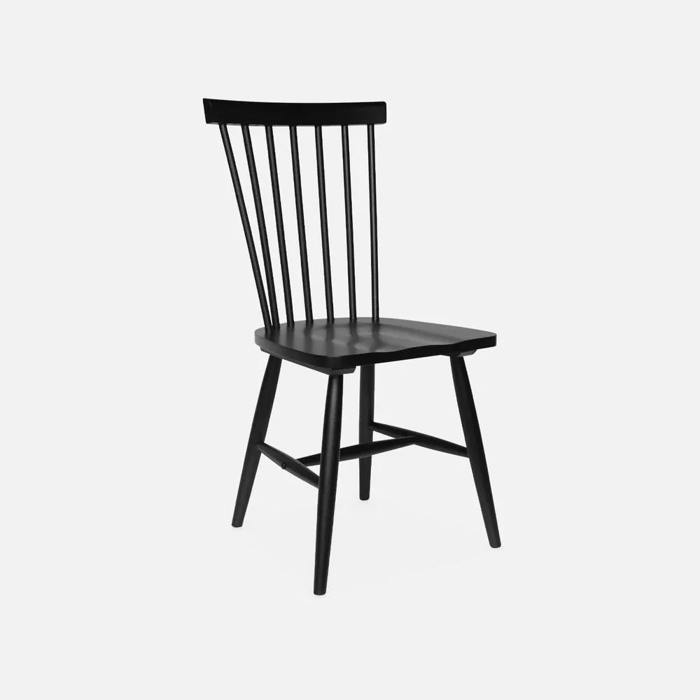sweeek Set Of 4 Hevea Wooden Chairs in Black 2