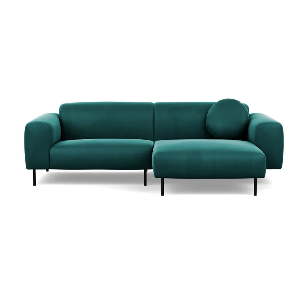 Heal's Luna Right Hand Facing Corner Chaise Sofa Marylebone Velvet Emerald