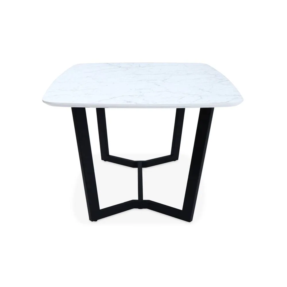 sweeek Marble-effect dining table, metal legs, seats 4 to 6 in White 5