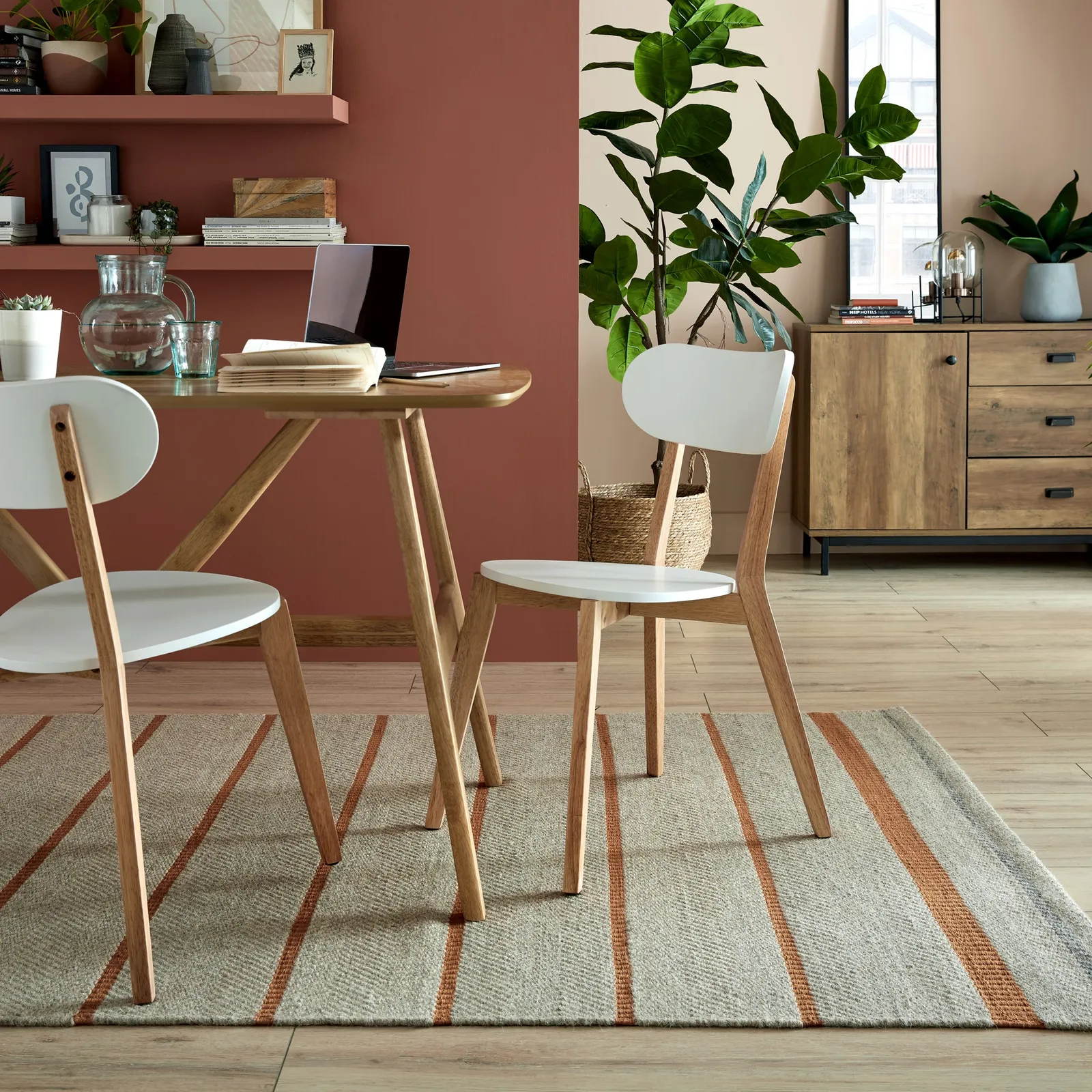 Terra Stripe Flatweave Rug Coral