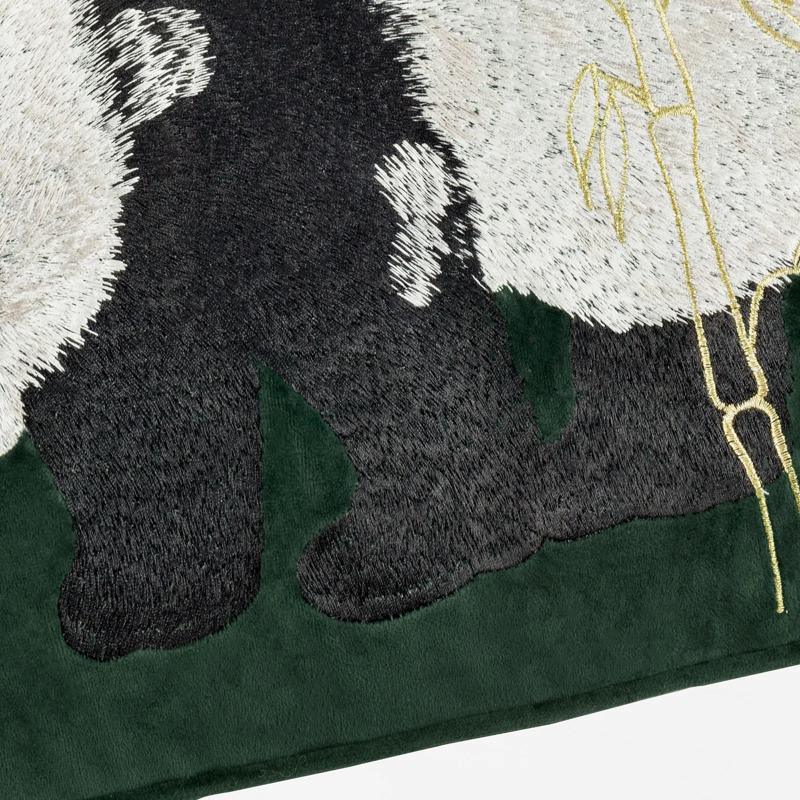 Paoletti Chuan Tranquil Panda Velvet Cushion in Emerald 5