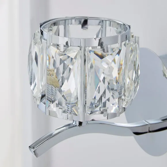 Kleio Glass Chrome Wall Light 3