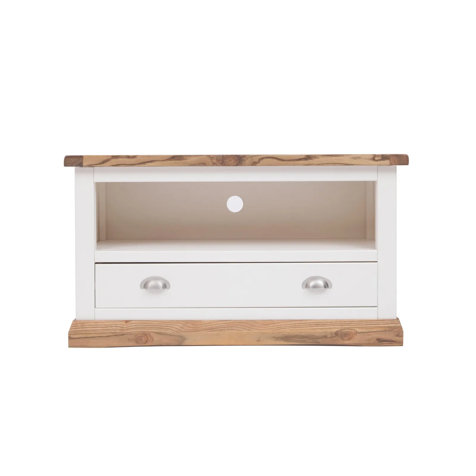 Cabinet Bits Tropea Off-White 1 Drawer TV Cabinet Chrome Cup Handle