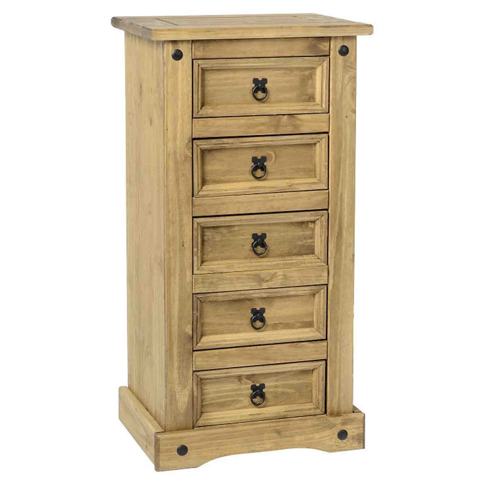 Corona Tall 5 Drawer Chest, Pine