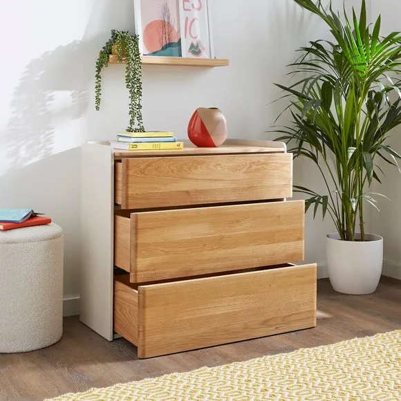 Reggie 3 Drawer Chest, Oak Effect 2