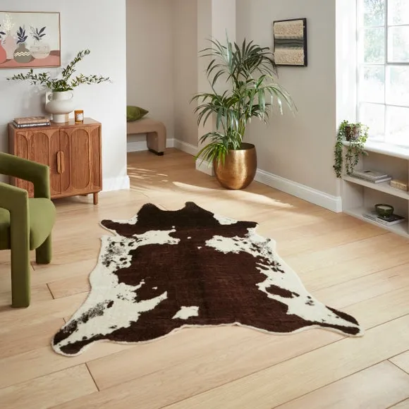 Faux Fur Cow Print Rug 1