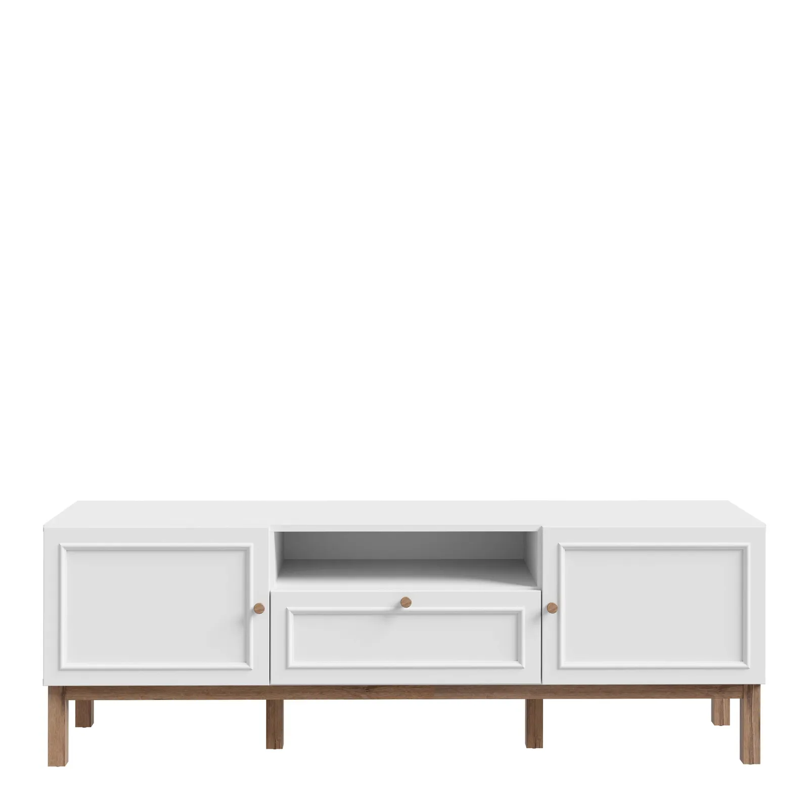 Furniture To Go Wensley 2 Door 1 Drawer TV Unit in Light Grey & Oak 2