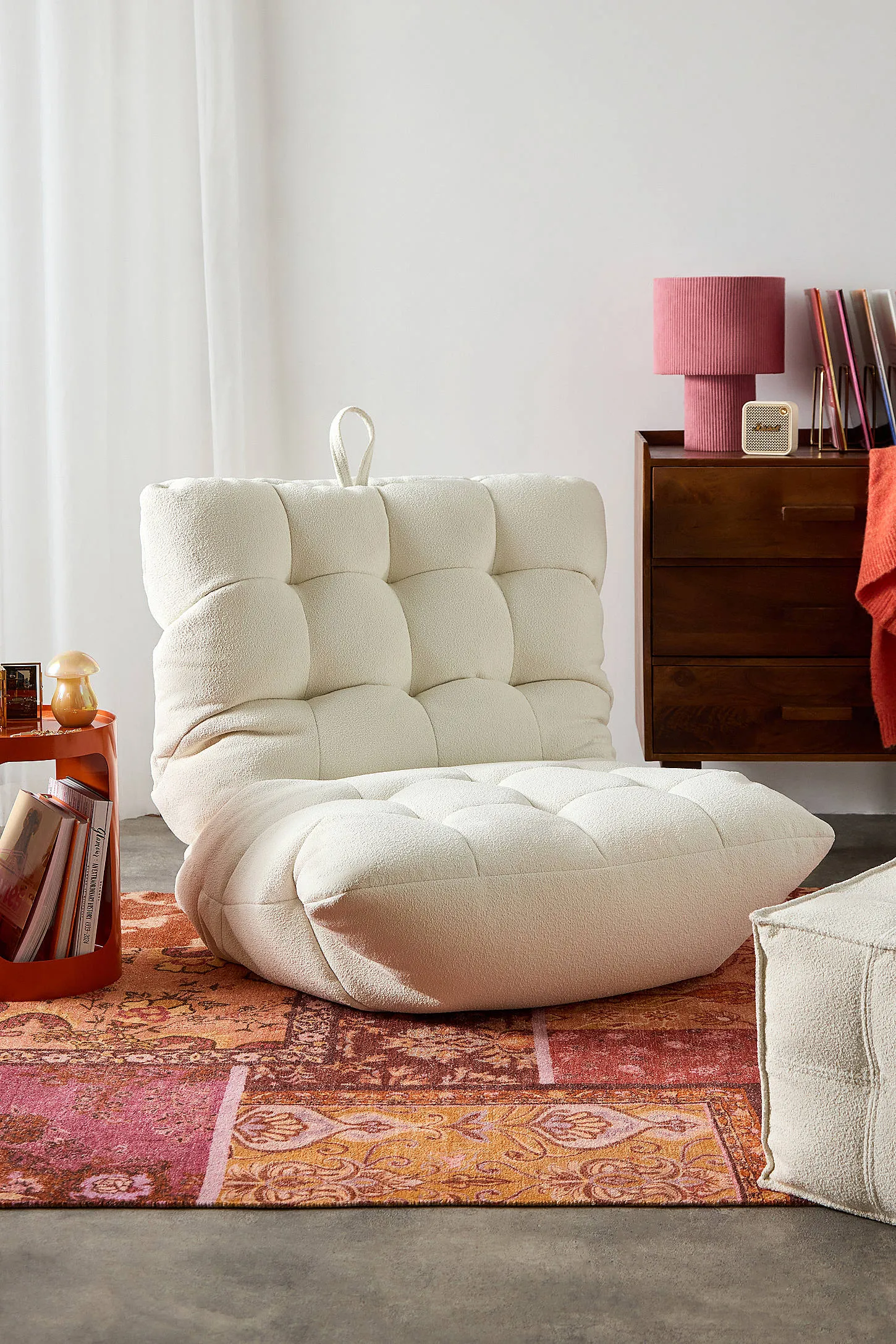 Greta Cream Boucle Bean Bag - Cream
