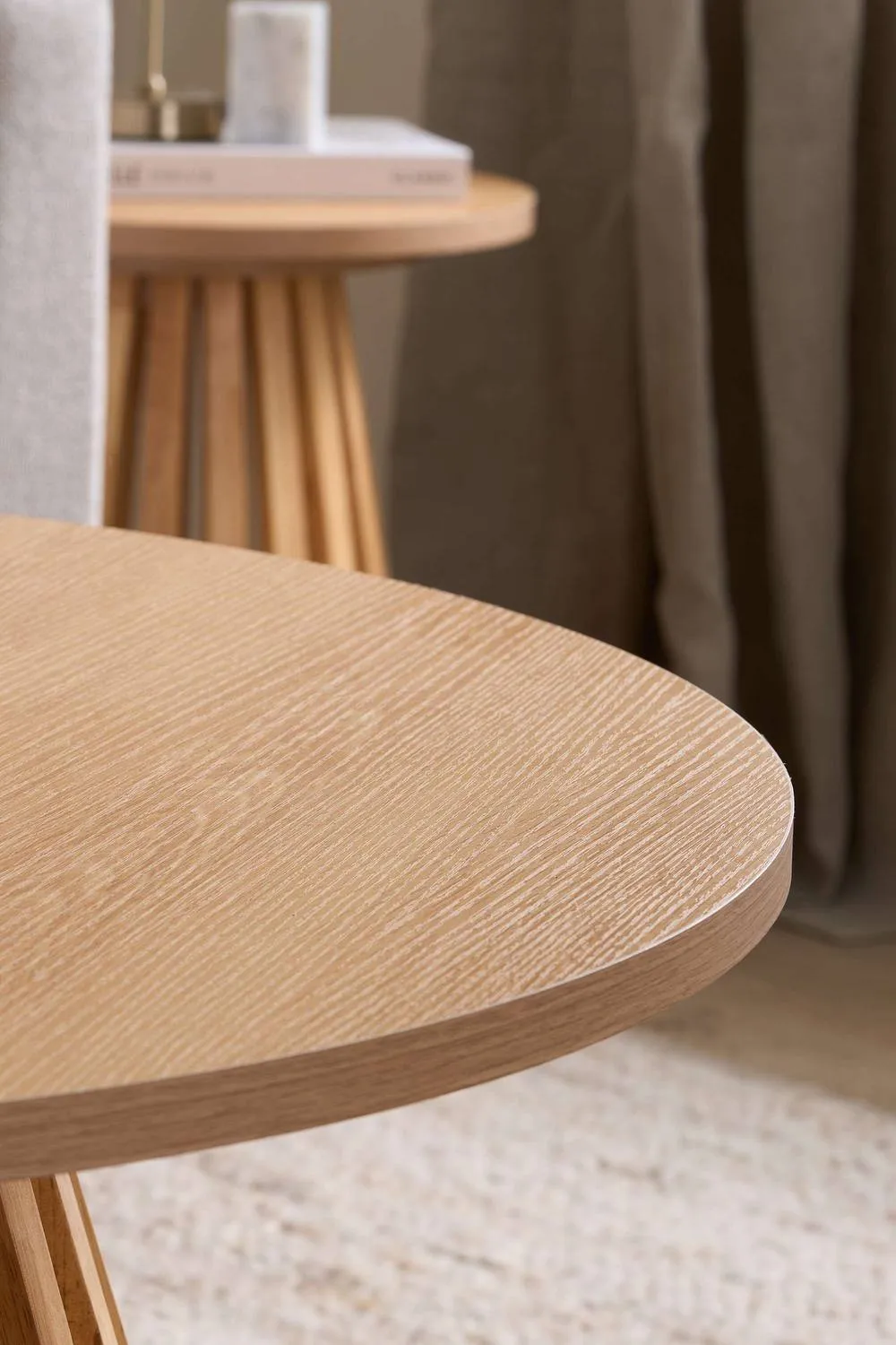 Birlea Kylo Round Slatted Coffee Table in Brown 3