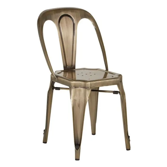 Dschubba Metal Dining Chair In Brass