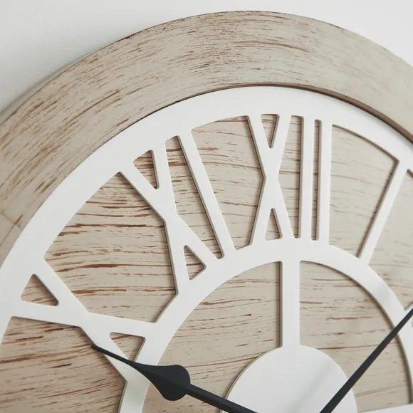 Washed Wood Effect Wall Clock 2