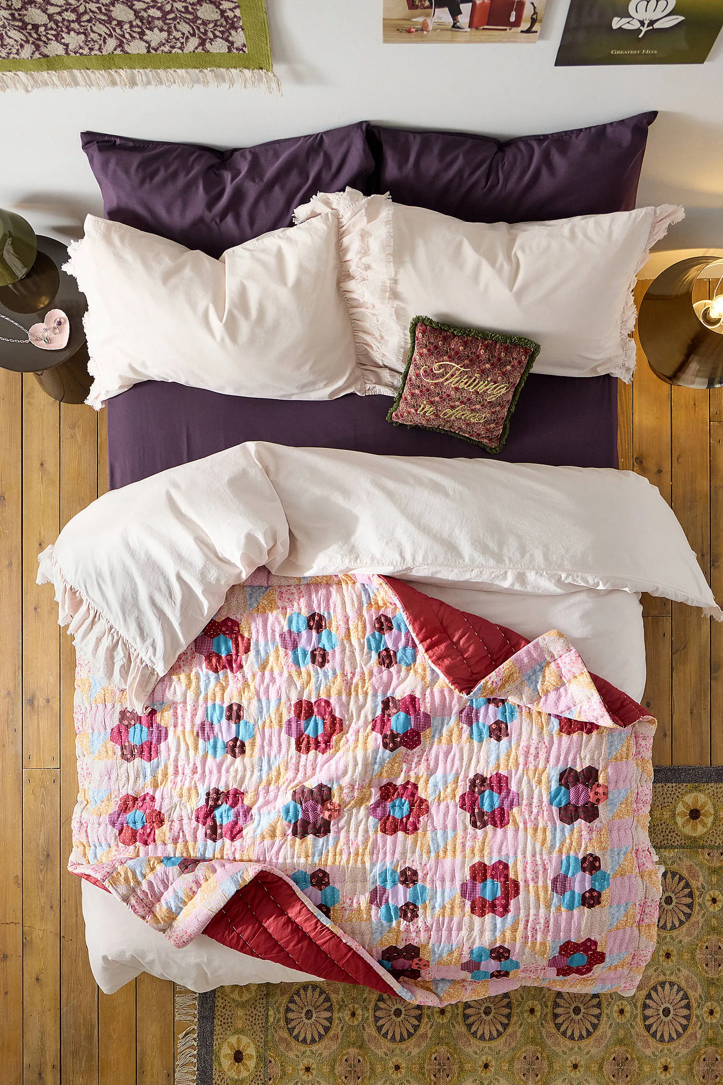 Flower Patch Quilted Throw