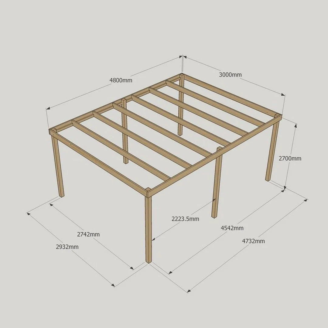 Rutland County Garden Furniture Ltd Garden Pergola 6 Posts - Wood - L300 x W480 x H270 cm - Light Green 5