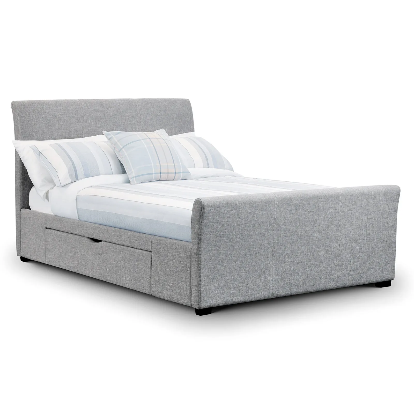 Capri Double Bed Frame with Drawers Grey
