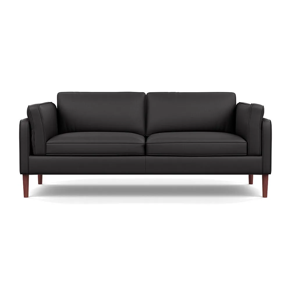 Heal's Sonno 3 Seater Leather Grain Graphite 063 Walnut Feet 1