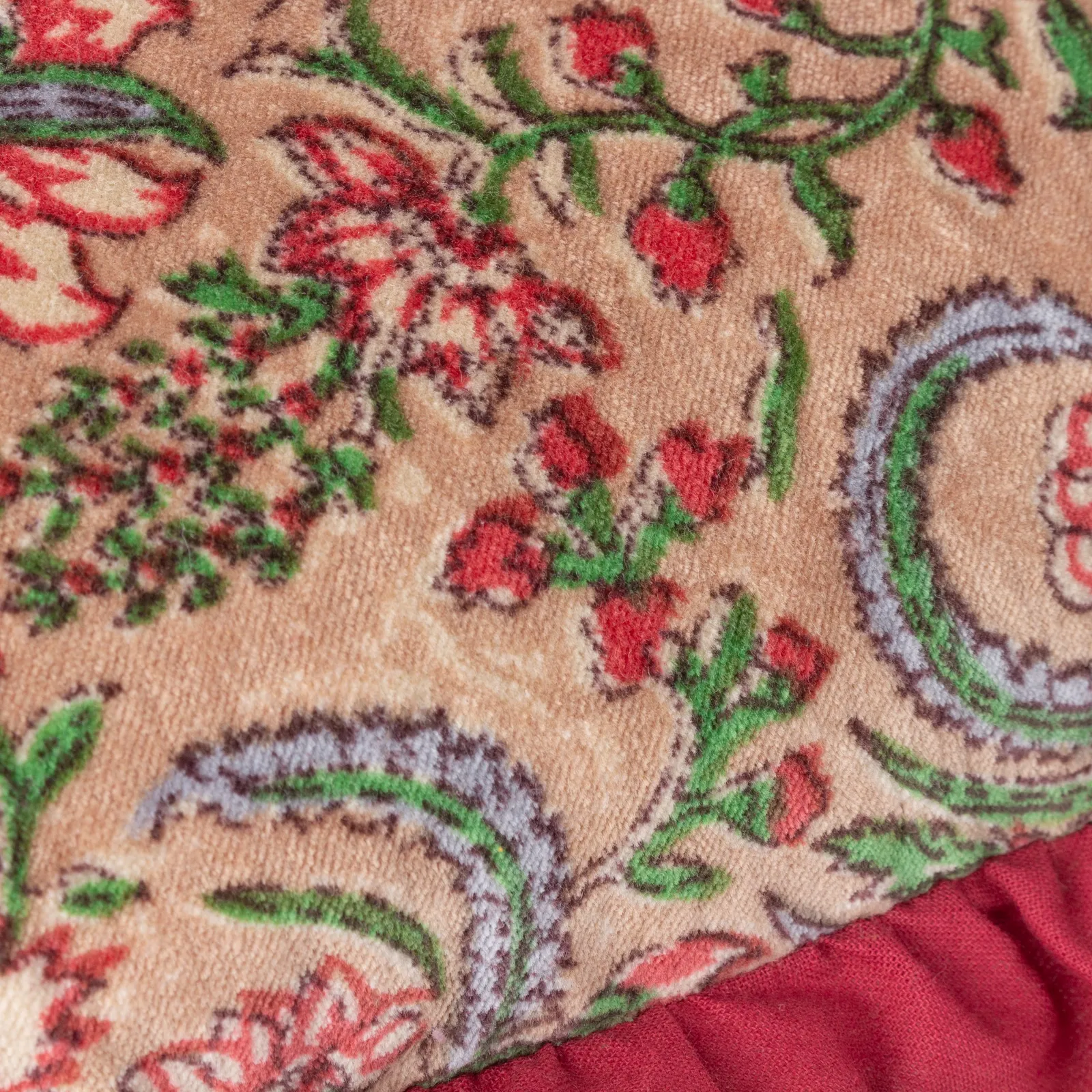 Paoletti Haven Floral Cotton Velvet Cushion in Rose 4