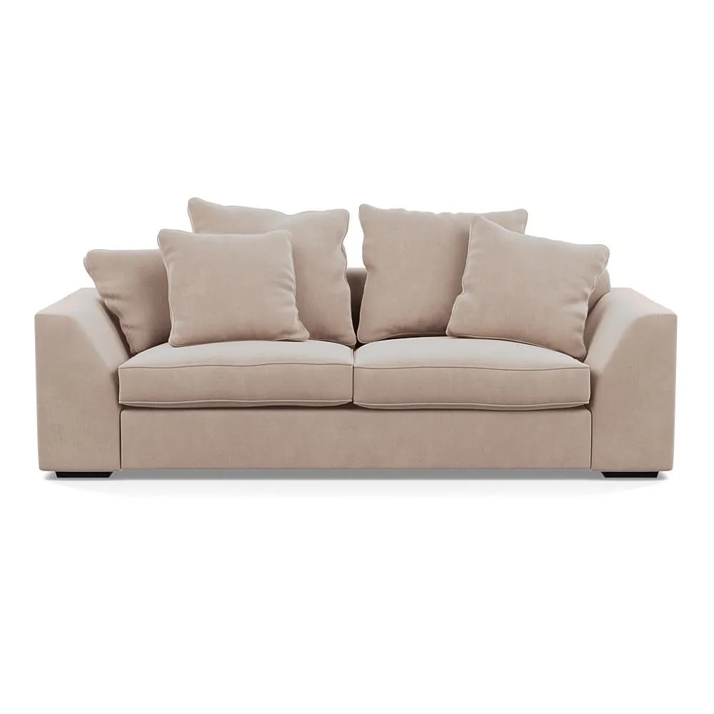 Heal's Cumulus 4 Seater Sofa Smart Velvet Pebble Black Feet 1