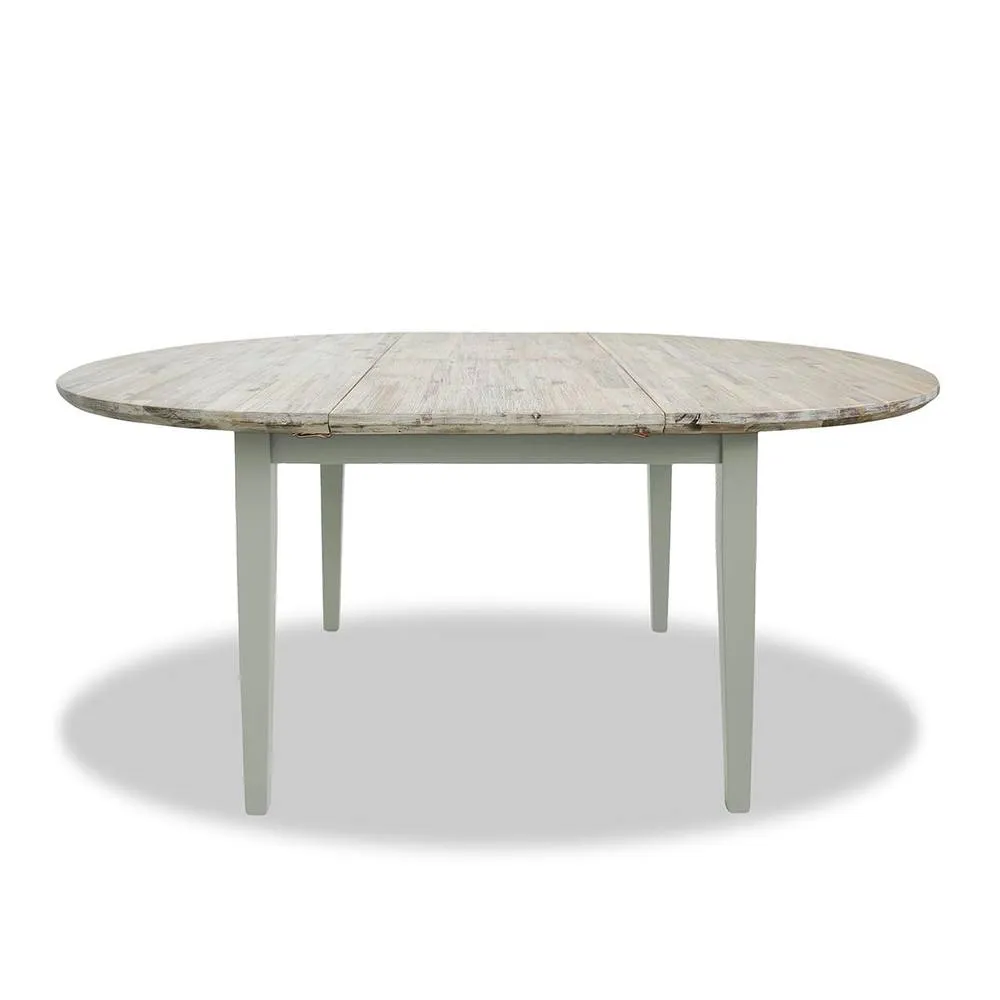 Statement Furniture Florence Round Oval Extendable Kitchen Dining Table in Light Green 1