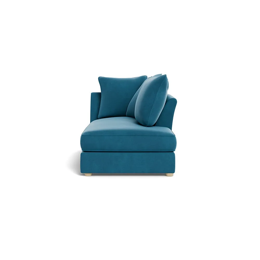 Heal's Tailor Right Hand Facing Chaise Unit Smart Velvet Ocean Natural Feet