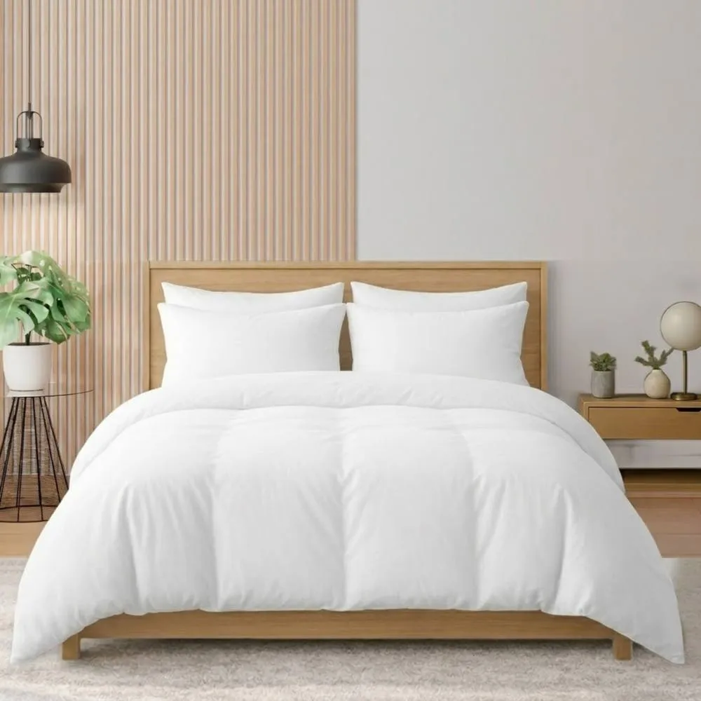 Pamposh 400TC Egyptian Cotton Duvet Cover Set Reversible Quilt Covers in White