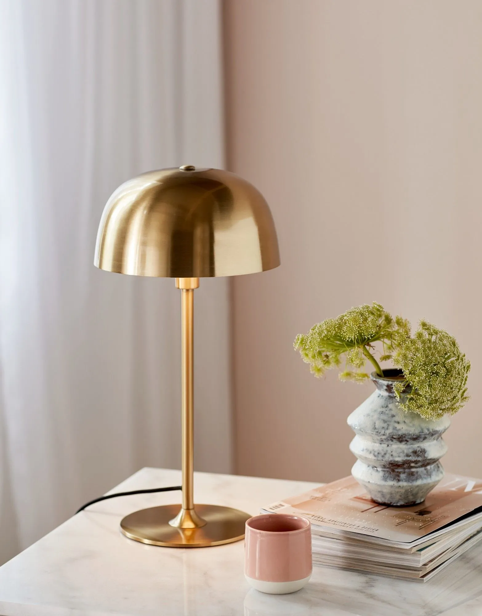 Nordlux Cera Table Lamp Brass Metal Livingroom E14 Switch in Gold 4