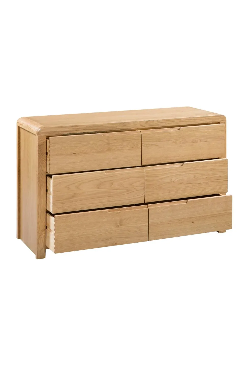 Julian Bowen Curve 6 Drawer Wide Chest in Light Oak 4