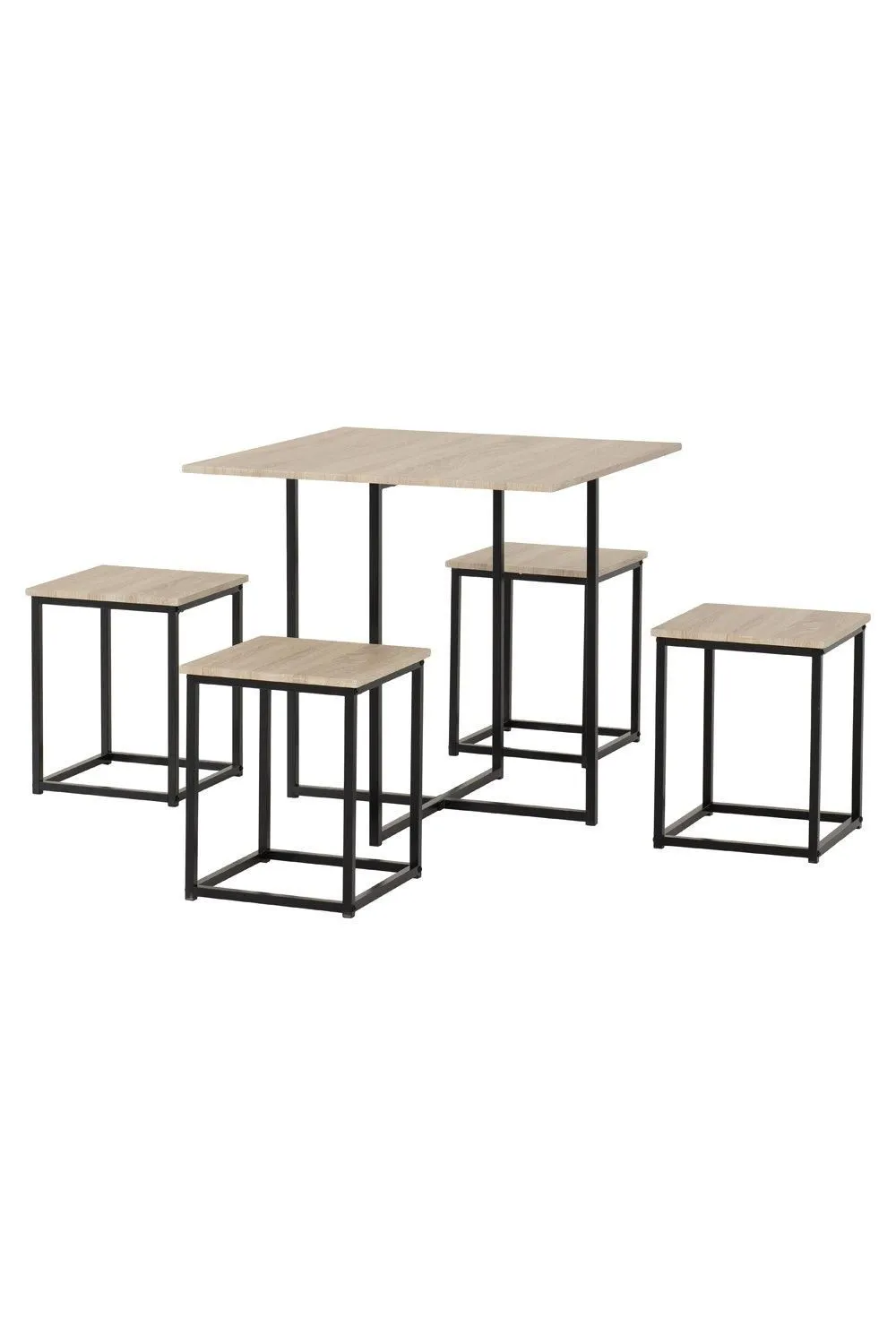 Seconique Kent 1+4 Stowaway Dining Set in Light Oak 3